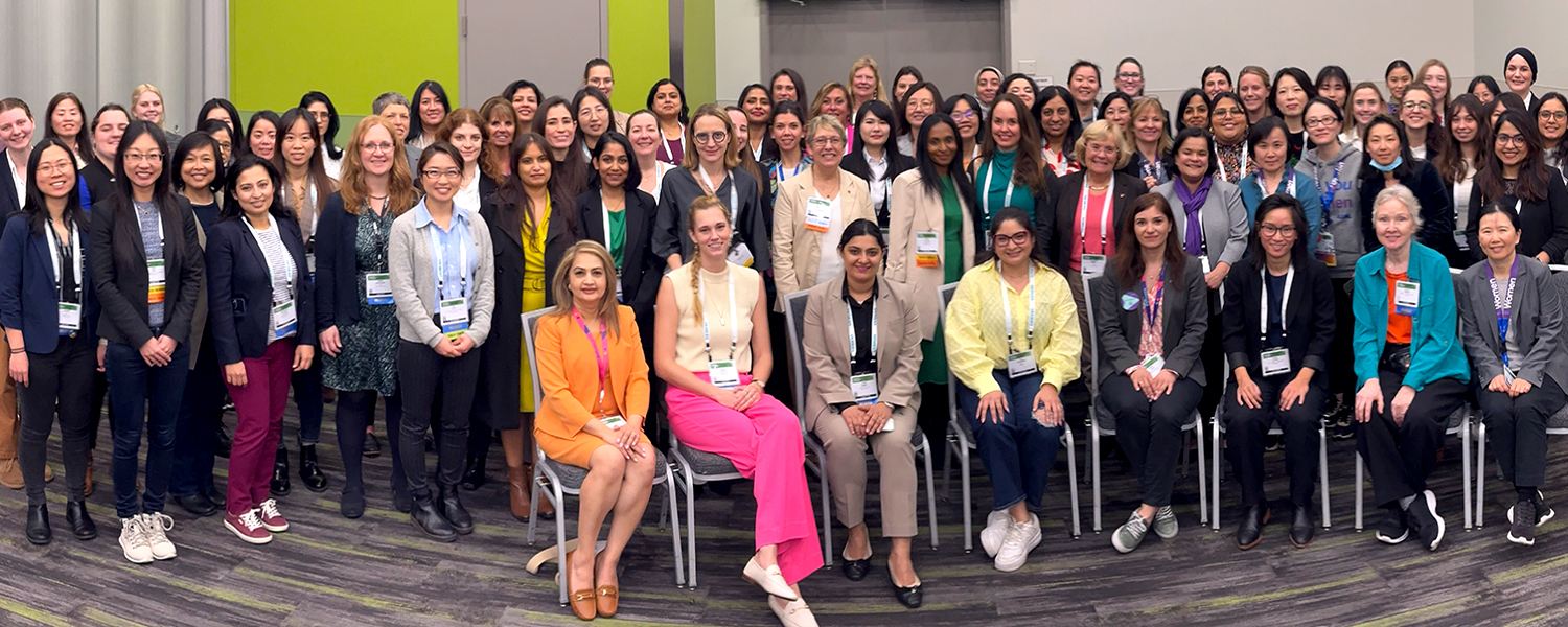 A large group of Women in Optics pose for a photo at SPIE Advanced Lithography
