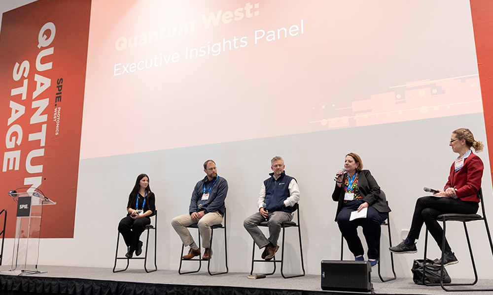 A panel on the Quantum West stage at SPIE Photonics West
