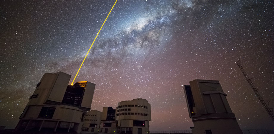 The four Unit Telescopes that comprise the VLT on top of Cerro Paranal. 