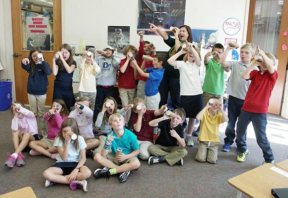 Allison & a third grade class learning about  NASA's James Webb Space Telescope