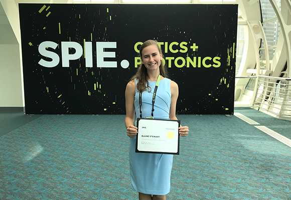 Elaine receives SPIE Optics and Photonics Education Scholarship