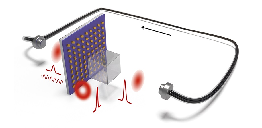 Intracavity spatiotemporal modulation using a metasurface strongly coupled to an epsilon-near-zero material