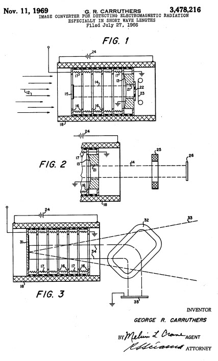 George Carruthers' patent for Image Converter for Detecting Electromagnetic Radiation Especially in Short Wave Lengths