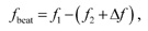 Recombined radiation beat frequency equation.