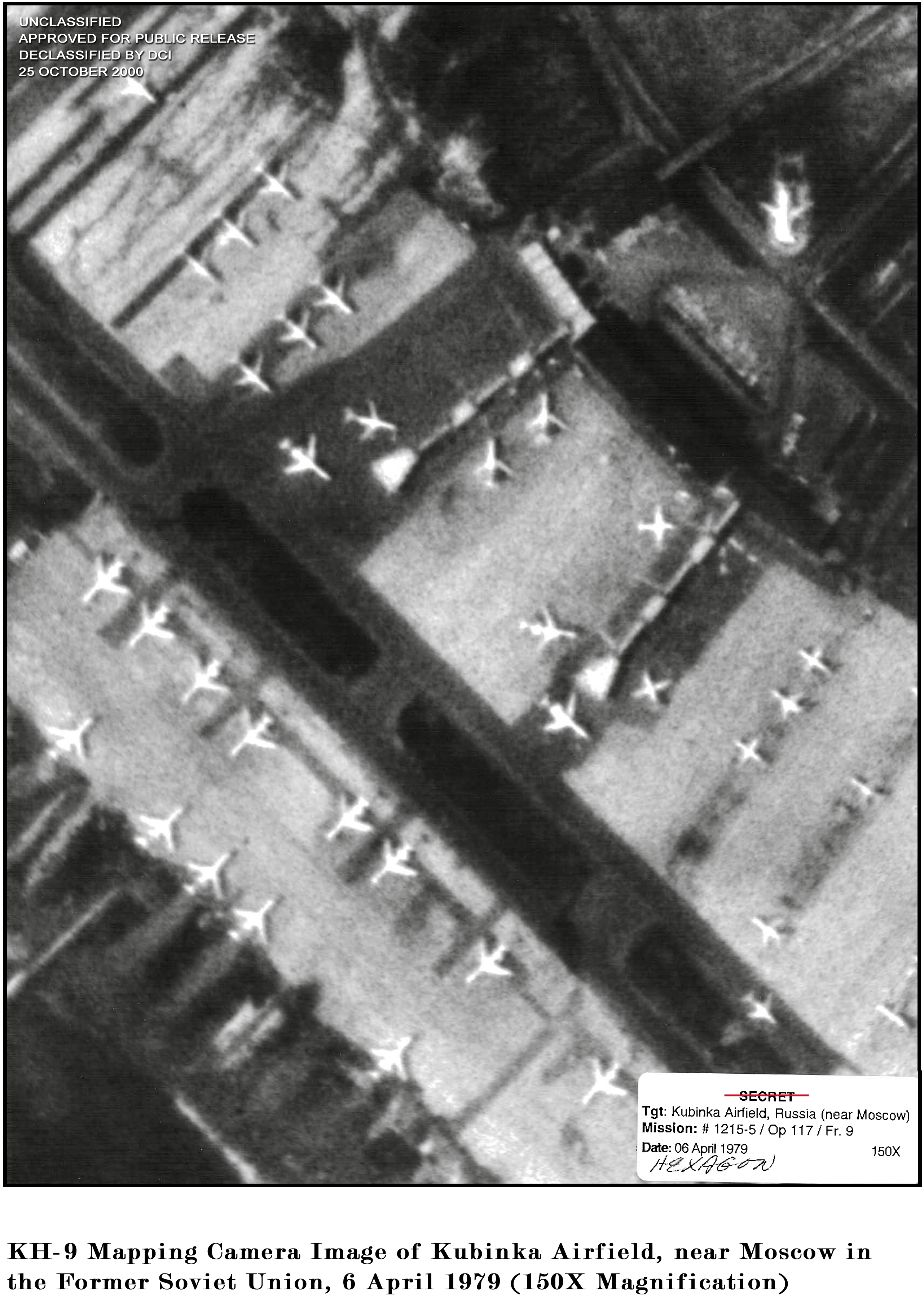 KH-9 mapping camera image of Kubinka Airfield near Moscow